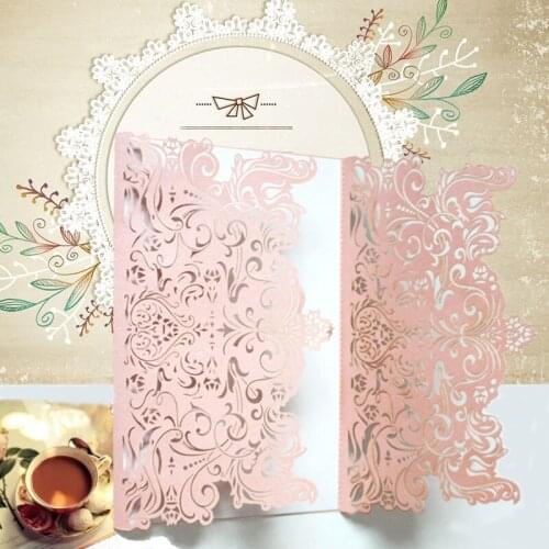 Sky Elina 10pcs Laser Cut Wedding Invitations card Card Wedding Decoration Groom and Bride Invitation Card Shower 6zSH073