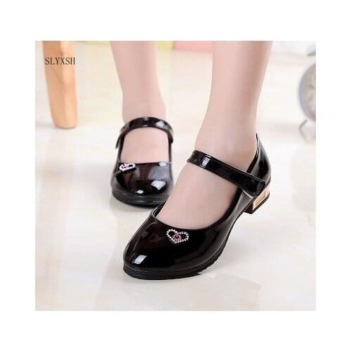 SLYXSH 2018 Spring Baby Girls Leather Shoes Casual Style Female Children PU Shoes Fashion Cute Kids Princess Party Shoes