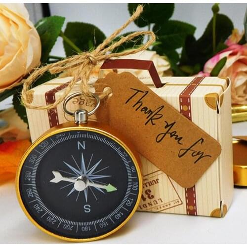 Wedding Party Supplies Baby Shower Candy Sweet Gifts Box with Compass Pendant