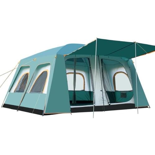 8-12People Use 460*360*210CM Two Bedroom One Living Tents Outdoor Camping Anti-UV Rainproof Large Tienda De Campaña