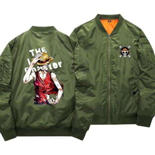 Unisex Anime One piece Bomber Jacket Luffy Chopper Cosplay Zipper Baseball Coat Winter Men Flight Flying Thicken Jacket A70701