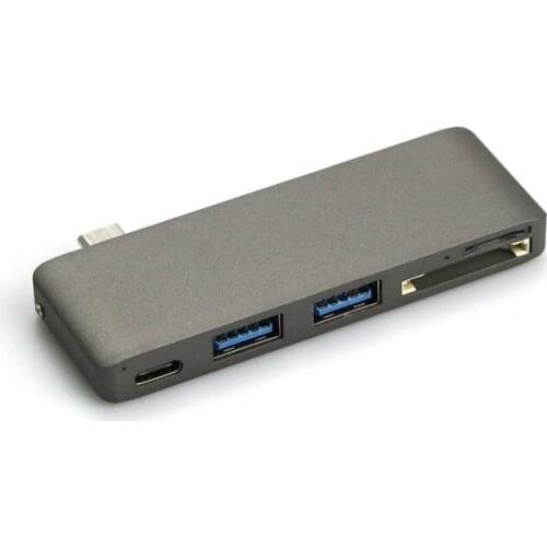 High Performance 5 in 1 Combo Type C Hub USB C USB 3.0 Slot-in Hub TF/SD Card Reader Hub with Charging Port for Macbook Laptop