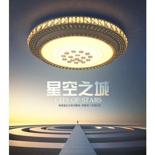 X Living room lamp round square chandelier crystal lamp atmosphere LED lighting lamp bedroom lamp decoration modern simplicity