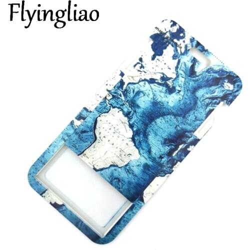 World Map Funny Women Men Credit Card ID Holder Bag Student Women Travel Card Cover Badge Car Keychain Gifts Accessories