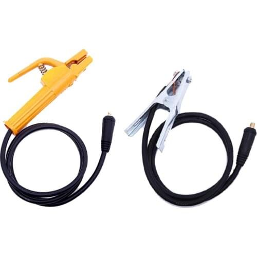 2Pcs/set 500A 2M Electrode Welder Clamp 300A 1.5M Ground Clamp Cable Connector Y1AD