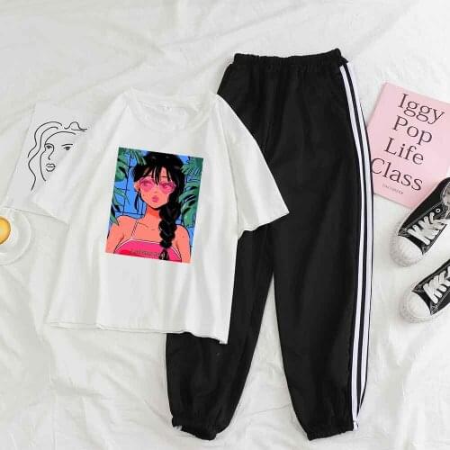 Womens Pants Trouser Plus Size Womens Sportwear Jogger Tracksuit Sweatpants for Teen Girls Korean Fashion Summer Wide Pants