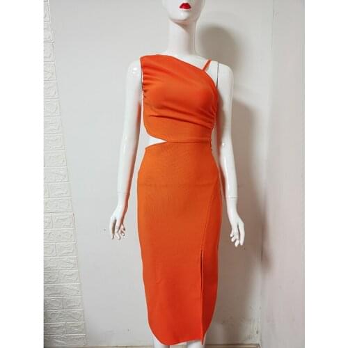 5 Colors Summer Sexy Hollow Out Sleeveless Solid Women Bandage Party Dress Femme Casual Bodycon Split Vestidos De Festa 238062