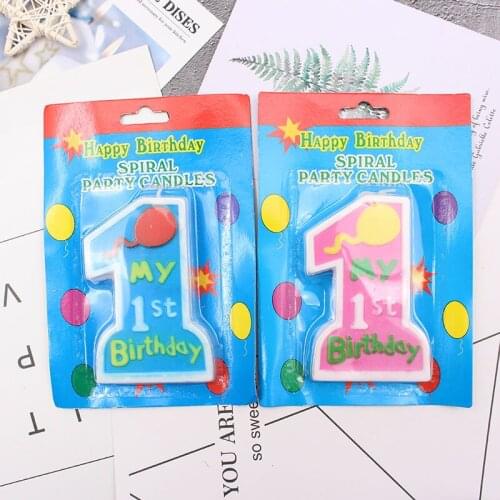 1Pc Number 1 My 1st Birthday Candle Happy Birthday Cake Candles For Kids Adult Wedding/ Party Crown Candle Cake Decoration Tools