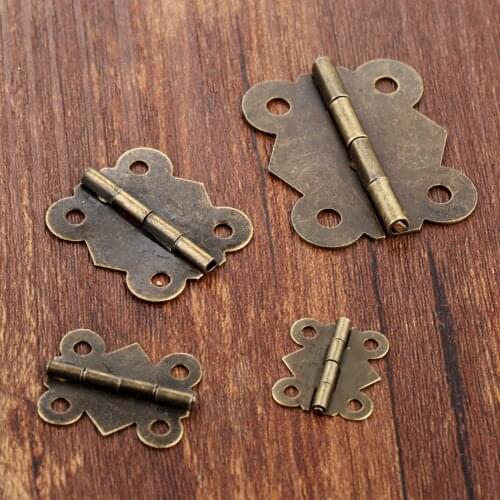 10pcs Antique Bronze Hinges 4 Hole Butterfly Jewelry Wooden Boxes Hinge Furniture Fittings For Door Cabinets