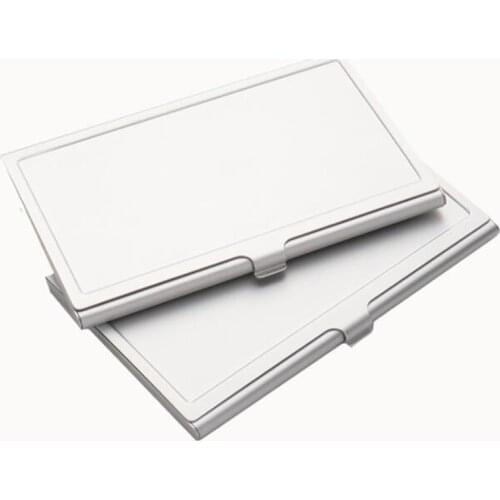 10pcs Card Holders Sublimation DIY White Blank Aluminum Concave Position Rectangle Name Cards Boxes