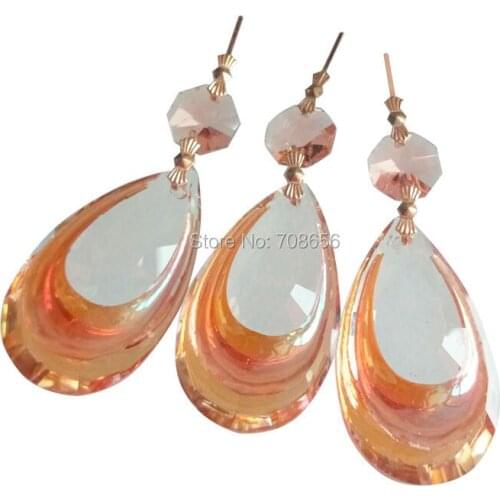 10pcs chandelier Glass Crystals Lamp Prisms Parts Hanging Drops Pendants Free Shipping