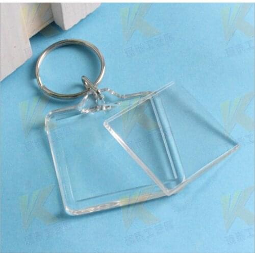 170 Blank Acrylic Square Keychains Insert Photo Keyrings (Key ring chain)1.5"x 1.5"