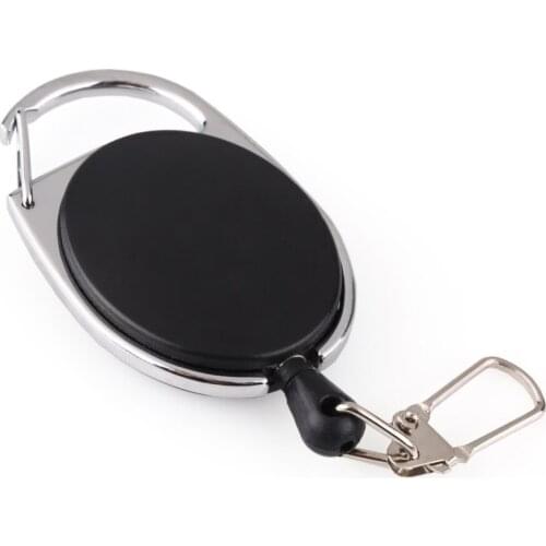 2000 X High quality Retractable Pull Key Ring Chain Reel ID Lanyard Name Tag Card Badge Holder Reel Recoil Belt Key Ring Clip