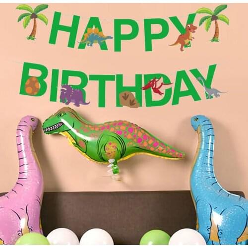 3M dinosaur party happy birthday banner birthday party decorations kids animals Safari Party Supplies Jungle