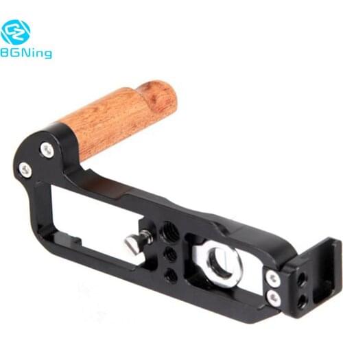 BGNing Quick Release L Board QR Plate with Wooden Handle Grip Cold Shoe Mount for FUJIFILM Fuji XA7 SLR Camera Accessories