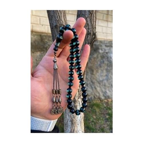 Male to male muslim 33 prayer beads islamic god Prayer Rosary Tasbih islamic Mens Black Vernier Powder Amber Prayer Beads