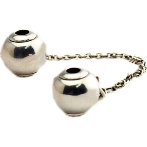 CKK 925 Sterling Silver Safety Chain Small Hole Charms Beads Fits Original Essence Bracelets Bangles DIY Jewelry Making Berloque