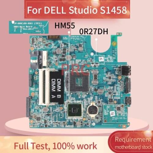 CN-0R27DH 0R27DH For DELL Studio 1457 1458 S1457 S1458 Laptop motherboard 1P-009CJ00-6001 HM55 DDR3 Notebook Mainboard