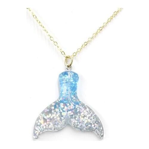 Colorful Changing Mermaid Pendant Necklace for Women Girls Lucky Fish Tail Necklace 6 Style Lovely Animal Mermaid Necklace