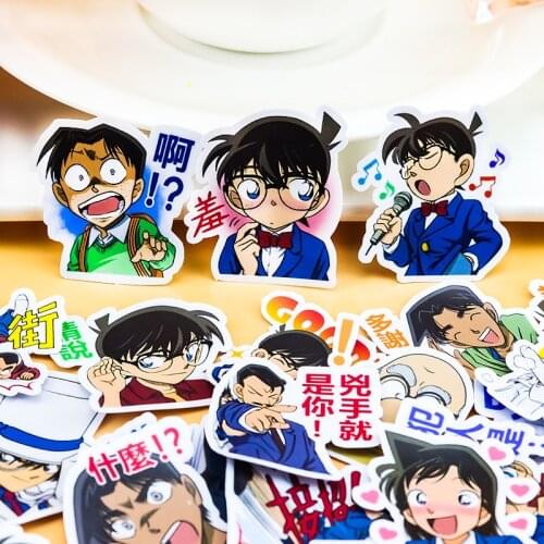 40pcs Creative kawaii self-made Conan boy stickers for Notebook Planner decorative sticker /DIY craft photo albums waterproof