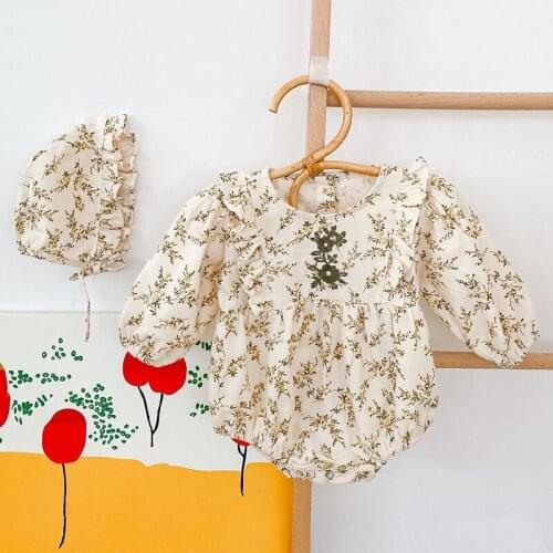 Spring Kids Baby Girl Long Sleeve Floral Printing Rompers Autumn Newborn Infant Baby Girl Rompers Baby Girl Clothes Rompers