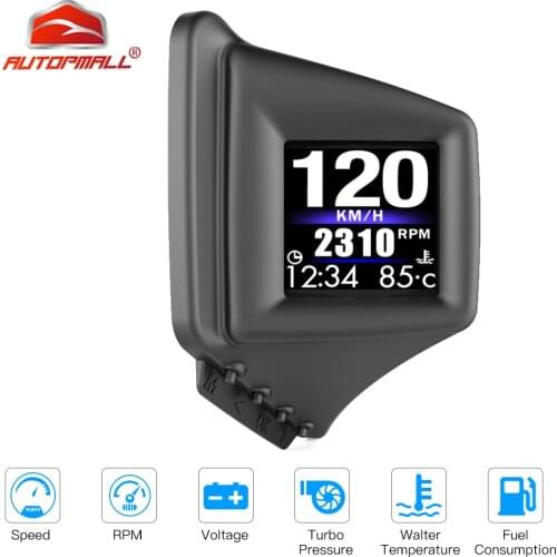 Head-up Display GPS Speedometer HUD GADGET AP-1 OBD2+GPS HUD On-board Computer Battery Voltage RPM Turbo Pressure Oil&Water Temp
