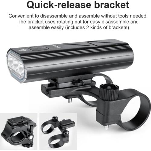 TYPE-C Interface Bicycle Headlight 5200mAh as Power Bank USB Chargeable Bike Light Front IP65 Waterproof MTB Bike Flashlight