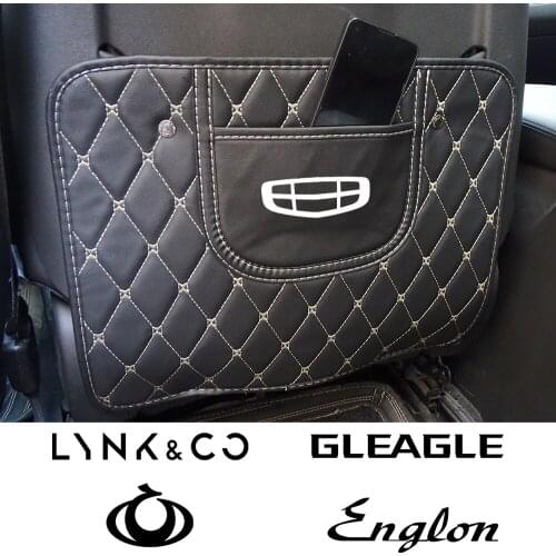 PU leather anti-child kick pad car anti-mud pad with storage bag For Geely Coolray GS FC GC6 MK Lynk Uliou Atlas car Accessories