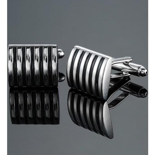 AS High quality black pattern Cufflinks new fashion jewelry stainless steel plated Cufflinks lawyer shirt badge pin gift