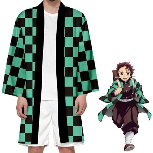 Demon Slayer Cosplay Extended Costumes Man/Woman Kimono Summer Casual Cool Streetwear Jacket Kimetsu No Yaiba COS Tanjiro Nezuko