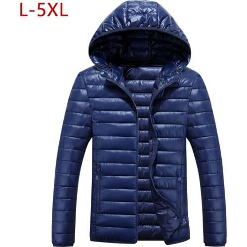L-5XL Men Big Size Cotton Padded Thick Jacket Autumn Winter Male Classic Thicken Warm Outwear Parkas Plus Size Hooded Coat CF09