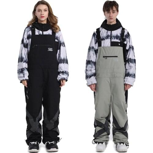 Men Women Oversize Ski Bib Pants New Winter Outdoor Warm Windproof Waterproof Reflective Skiing Snowboarding Pants Ski Equipment