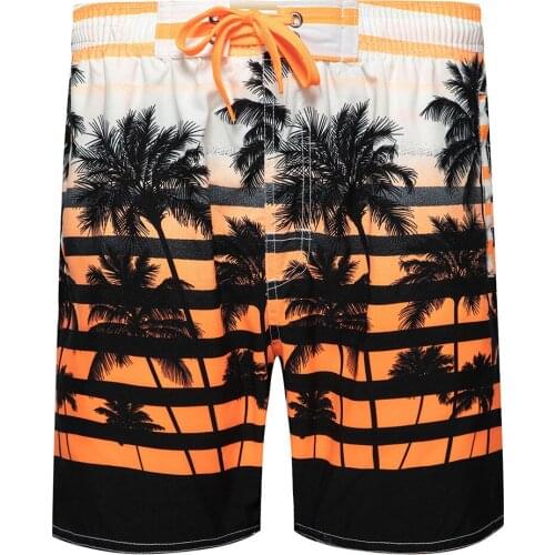 Men Sport High End Coconut Beach Pants Stripes Easy Leisure Vacation Shorts In Summer