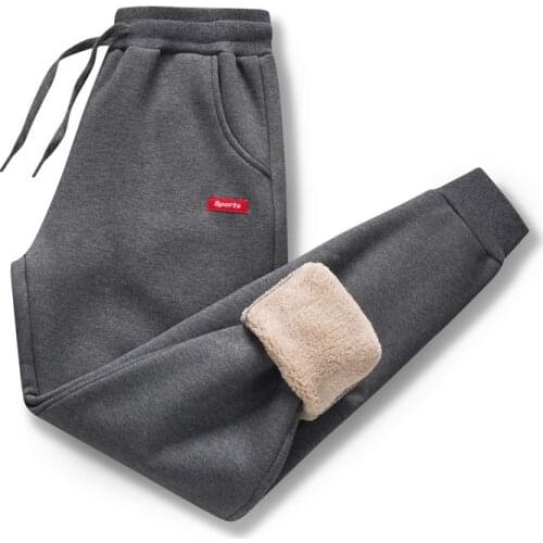 Mens Winter Warm Pants Men Loose Stretch Sweatpants Thicken Joggers Male Wool Trousers Harem Pencil Fleece Streetwear Pants 5XL