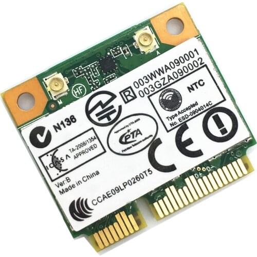 New Half Size PCIe Mini Card 802.11N Wifi Bluetooth 3.0 Combo Atheros AR5B195 for Hackintosh