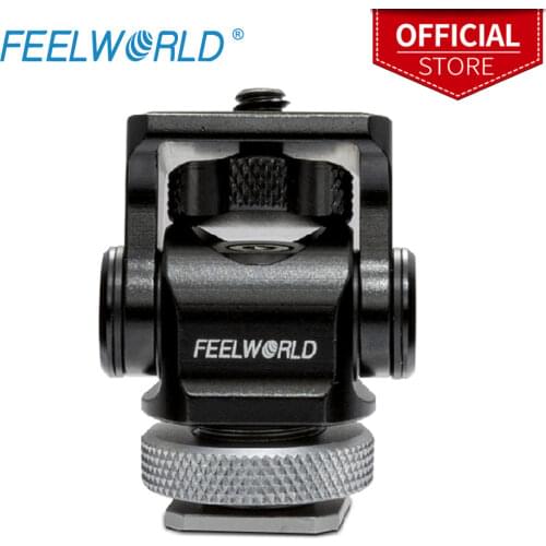 FEELWORLD Mini Hot Shoe Adapter Camera Monitor Mount 360 Degree Vlogger Original for DSLR Smartphone Gopro Video Monitor Ring