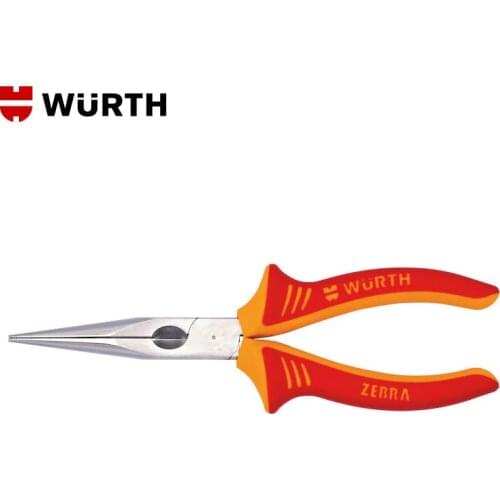 Wurth VDE Snipe Nose Pliers DIN ISO 5745 IEC60900 2C hdl ZEBRA Vise Withstand 1000V Voltage VDE Certification, Wuerth