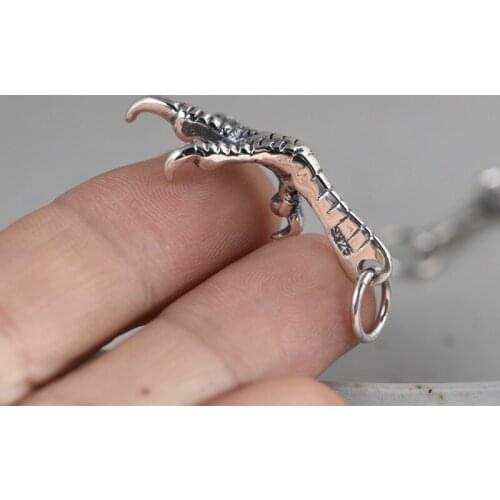 Real S925 Sterling Silver Pendant Retro Craft Thai Silver Handmade Mens And Womens Punk Temperament Eagle Claw Pendant