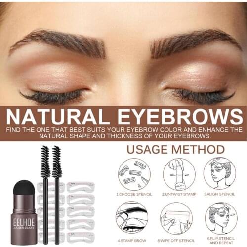 Professional Natural Eyebrow Stamp Waterproof Eyebrow Powder Seal Quick Makeup Eye Brow Beauty Makeup Tool Tattoo Brow TSLM1