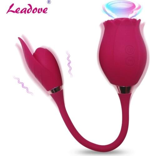 Rose Clitoral Sucking Licking Vibrator Clit Sucker G Spot Stimulator Masturbator USB Charge Erotic Sex Toy for Women TD0357