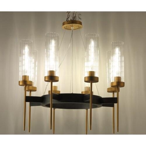 Modern Glass Chandelier E27 6 8 10 heads LED Lamp Dining Room Living Room Hanging Lamp Art Hotel Home Lighting Chandelier PA0129
