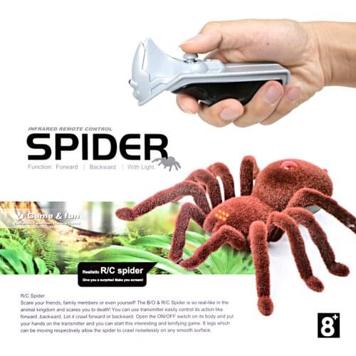 Squishy Fidget Toys Halloween 2 Channel Infrared Remote Control Spider Simulation Bewitch Super Realistic Gift for Children