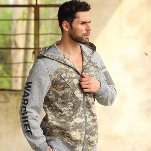 Tactical Long Sleeve Camouflage Pure Patch Jacket Army Molle Hoody Multicam Military Mens Hoody Jacket Hunting Cycling Coat