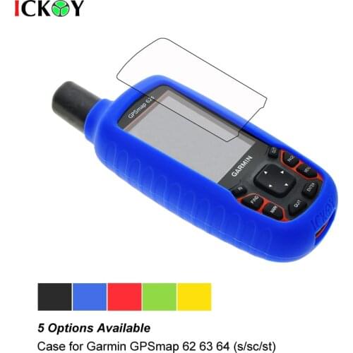 Screen Protector Shield Film + Silicon Case for Hiking Handheld GPS Garmin GPSMAP 62 63 64 62s 62sc 62st 62stc 64st 63sc 63st