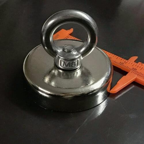 1pc 120kg Pulling Mounting D60mm neodymium magnet neodymium Magnetic Pot with ring fishing gear, deap sea salvage equipments D60