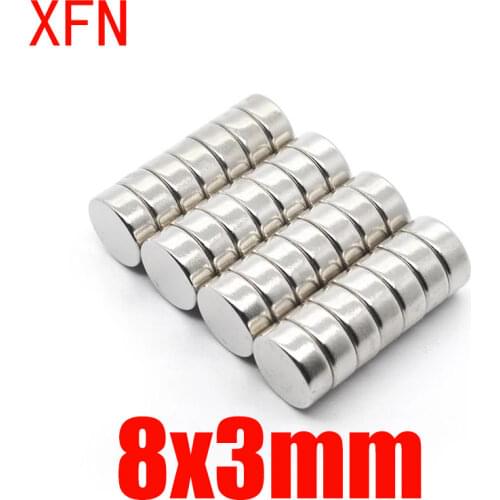 Hot Sale 10/20/50/100 PCS 8x3 Rare Earth Strong Magnet Diameter 8x3mm Small Round Magnet 8x3 Permanent Neodymium Magnet D8*3mm