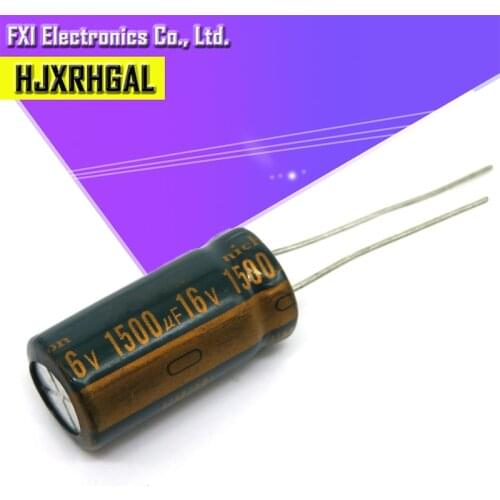 10PCS 16V1500UF 10*20mm 1500UF 16V 10*20 Electrolytic capacitor New original