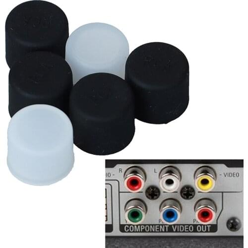 10pcs Silicone TV Audio Video Interface Dust Plug RCA Female Protective Cover