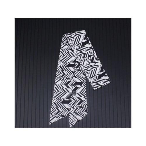100*5cm New Black and White Striped Tie Bag Handle Small Ribbon Variety Silk Scarf Hair Band Headscarf Female