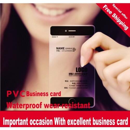 200 pcs/lot custom Transparent PVC visit cards Customized clear/frost Business Card printing
